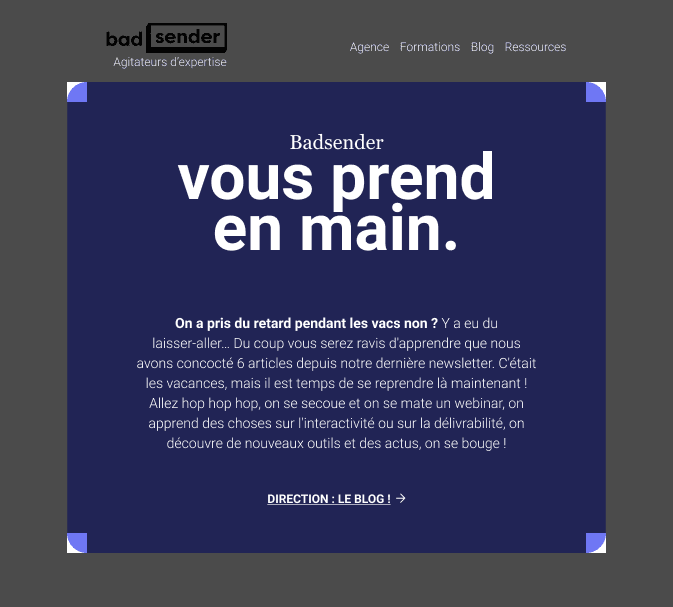 Rendu de l'email et des coins arrondis en dark mode